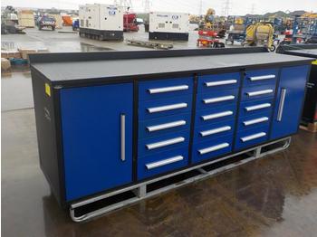 Construction equipment 2020 10' Work Bench, Tool Cabinet, 15 Drawers, 2 Cabinets: picture 1