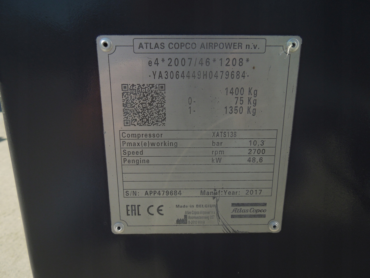 Air compressor Atlas Copco XATS 138: picture 7