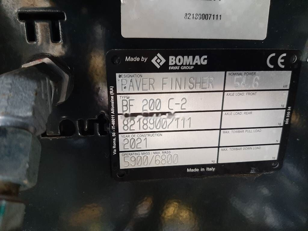 New Asphalt paver BOMAG BF 200 C-2 S200 TV: picture 9