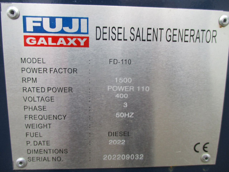 New Generator set Diversen Fuji Galaxy FD-110 , New Diesel generator , 110 KVA , 3 Phase , 5 pieces in stock: picture 13