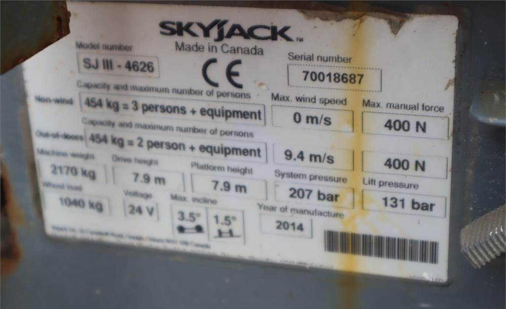 Scissor lift SkyJack SJ4626 Electric, 10m Working Height, 454kg Capacit: picture 13