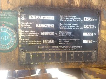 LIEBHERR A 932 Litronic - Waste/ Industry handler