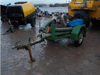  6" Single Axle Diesel Water Pump, Lister Engine, Hoses - Water pump