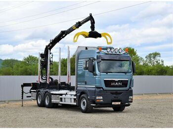 Forestry trailer, Truck MAN TGX 26.480 Holztransporter + LOGLIFT 115Z80A/6x4: picture 1