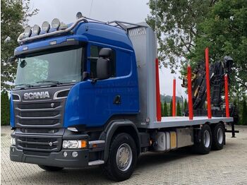 Forestry trailer, Truck Scania R520 6x4 Holztransporte Kran HIAB 135Z *Anhänger: picture 1