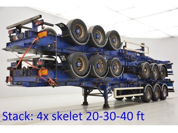 SDC Stack 4 x skelet 20-30-40 ft - Container transporter/ Swap body semi-trailer