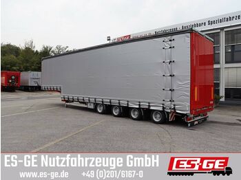 New Low loader semi-trailer ES-GE 4-Achs-Satteltieflader mit Curtainsider-Aufbau: picture 1
