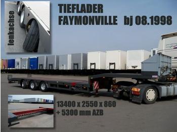 Low loader semi-trailer for transportation of heavy machinery FAYMONVILLE TIELADER AZB 5 m / lenkachse 860 mm: picture 1