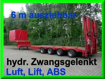 Low loader semi-trailer for transportation of heavy machinery Faymonville (B) 4 Achs Satteltieflader, ausziehbar: picture 1