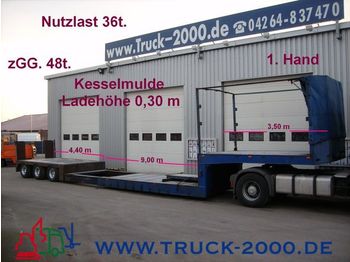 Low loader semi-trailer for transportation of heavy machinery GOLDHOFER DRAGO 3Achs48t.Tiefbett+Kesselm.9m 30cmHöhe: picture 1