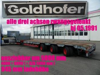 Low loader semi-trailer for transportation of heavy machinery Goldhofer STZL3- 34/80 / ZWANGSGELENKT 3x / AZB 5800/ TÜV: picture 1