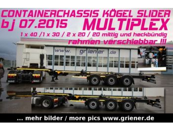 Container transporter/ Swap body semi-trailer Kögel S24-2 / 1x 40/1x30 /20 mittig CONTAINER SLIDER !: picture 1