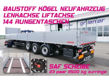 New Dropside/ Flatbed semi-trailer Kögel SN24 /BAUSTOFF 800 BW /144 x RUNGEN  LENK SAF: picture 1