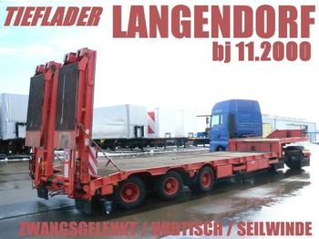 Low loader semi-trailer for transportation of heavy machinery Langendorf TIEFLADER ZWANGSGELENKT HUBTISCH FÜR STAPLER: picture 1
