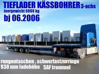 Kässbohrer JB / JUMBO TIEFLADER PLATTFORM rungen/ 4 to.zurr - Low loader semi-trailer