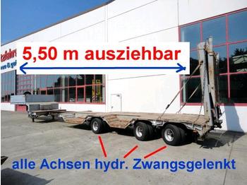 Langendorf 3 Achs Satteltieflader mit Radmulden und auszieh - Low loader semi-trailer