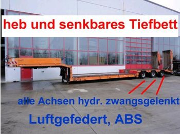 Langendorf 3 Achs Tiefbett  Tieflader mit Heb und - Low loader semi-trailer