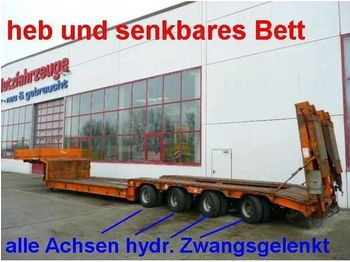 Langendorf 4 Achs Tiefbett  Tieflader mit Heb und - Low loader semi-trailer