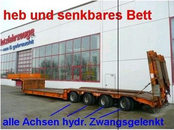 Langendorf 4 Achs Tiefbett  Tieflader mit Heb und - Low loader semi-trailer