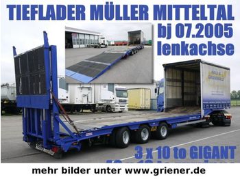 Müller-Mitteltal TS3AL STAPLERTRANSPORTE GITTERRAMPE LENKACHSE !!  - Low loader semi-trailer