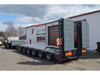 Low loader semi-trailer for transportation of heavy machinery MEUSBURGER MTS-6, 6 Achs RAMPS HYDR. SUSPENSION: picture 1