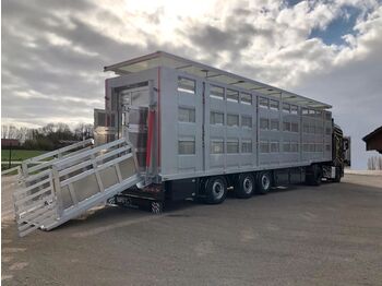 New Livestock semi-trailer Menke 3 Stock Hubdach Liftachse "NEU"  Vollalu: picture 1