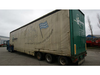 Low loader semi-trailer for transportation of heavy machinery Meusburger Tiefbett mit plane: picture 1