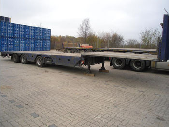 Low loader semi-trailer for transportation of heavy machinery Meusburger Tieflader + 2 Radmulden + Ladehöhe 90 CM: picture 1
