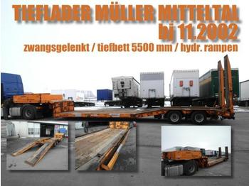 Low loader semi-trailer for transportation of heavy machinery Müller-Mitteltal TIEFBETTSATTEL 5500 mm / zwangsgelenkt / 2-achs: picture 1