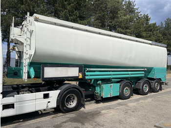 Lambrecht 3-as SAF ANIMAL FOOD OPEN SILO TANK - 9 COMPARTIMENTS - 2 STEERING AXLES - CHAIN UNLOADING SYSTEM - Tanker semi-trailer