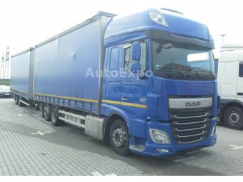 Curtain side truck DAF XF 460 SSC FAN Low-Deck,mit Anhänger,2x LBW 1.5t: picture 1