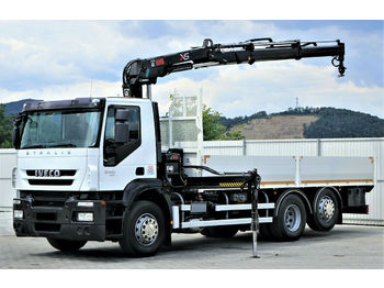 Dropside/ Flatbed truck Iveco  Stralis 360 Pritsche 6,40m + Kran *6x2*: picture 1