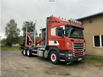 Scania R560 Timber Truck with trailer and crane - Logging truck