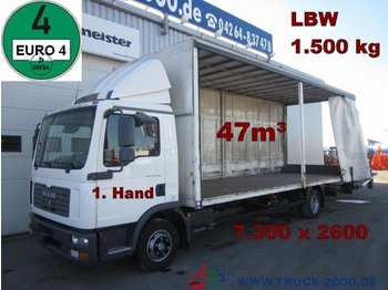 Curtain side truck MAN TGL 12.180 Schiebeplane 7.30m lang 47m³ LBW1.5t.: picture 1