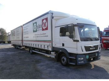 Curtain side truck MAN TGL 12.250 EURO6 + Anhanger tandem: picture 1
