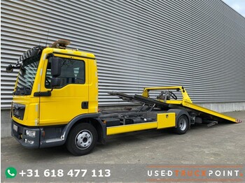 Autotransporter truck MAN TGL 8.190 / Load: 3080 KG / Brille / Winch / 3 Seats / Euro 6 / 237 DKM / TUV: 10-2022 / Belgium Truck: picture 1