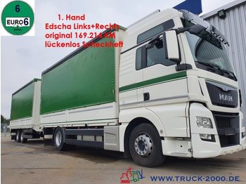 Curtain side truck MAN TGX 18.400 Edscha L/R inkl. Hänger nur169.200 KM: picture 1