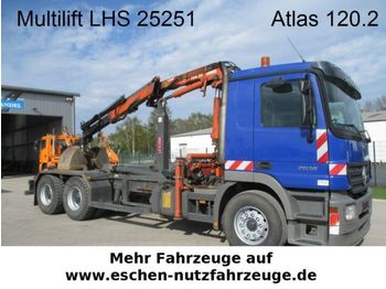 Hook lift truck Mercedes-Benz 2636 6x2, Multilift Abrollkipper + Atlas Kran: picture 1