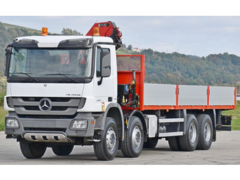 Crane truck, Dropside/ Flatbed truck Mercedes-Benz ACTROS 3241 *HMF 1430 - K2/FUNK * TOPZUSTAND: picture 4