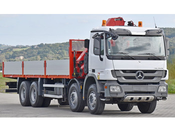 Crane truck, Dropside/ Flatbed truck Mercedes-Benz ACTROS 3241 *HMF 1430 - K2/FUNK * TOPZUSTAND: picture 3