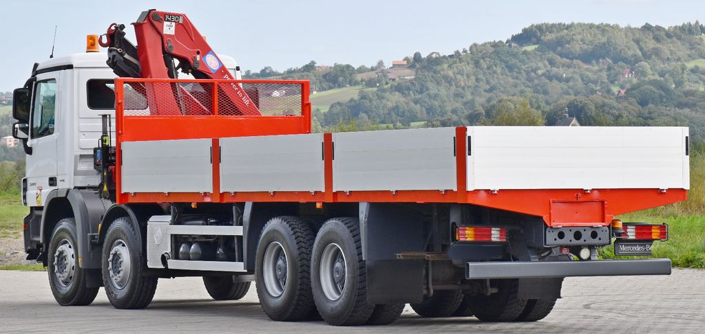 Crane truck, Dropside/ Flatbed truck Mercedes-Benz ACTROS 3241 *HMF 1430 - K2/FUNK * TOPZUSTAND: picture 7