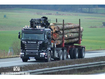 SCANIA R730 - Logging truck, Crane truck: picture 1