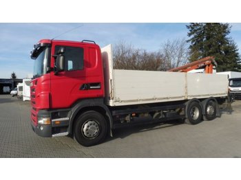 Dropside/ Flatbed truck Scania R420 6x2 Pritsche 7m, Kran Terex Atlas 142.2, Retarder,AHK: picture 1