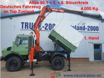 Utility/ Special vehicle, Crane truck Unimog U1450 4x4 Atlas 80.1 Kran 5.&6. Steuerkreis 1.Hd: picture 1