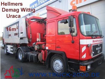 Vacuum truck MAN 19.234 + Hellmers 16m³ HD Saug Spüler Auflieger