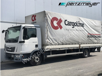 Curtain side truck MAN TGL 12.220 FL Pritsche + LBW, Klima, EU 6: picture 1