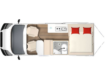 Camper van Bürstner B66 600 C Gästebett quer zur Sitzgruppe: picture 2