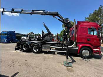 Hook lift truck, Crane truck Scania R580 6X2 V8 HOOKLIFT + CRANE HIAB 211 E-4 HIPRO - ROTATOR - RETARDER - ALCOA ALU - RADIO - NL TRUCK: picture 4