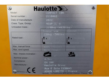 Scissor lift Haulotte Compact 10N Valid Iinspection, *Guarantee! 10m Wor: picture 4