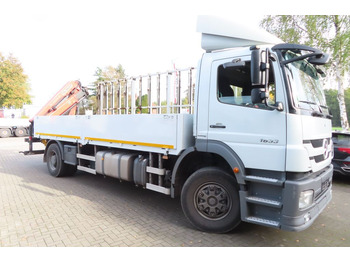 Dropside/ Flatbed truck, Crane truck Mercedes-Benz Axor  1833 L - Glastransporter Kran Palfinger: picture 4